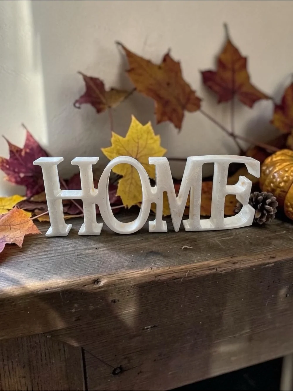 White HOME Decorative Accent Word - Elegant Tabletop Decor